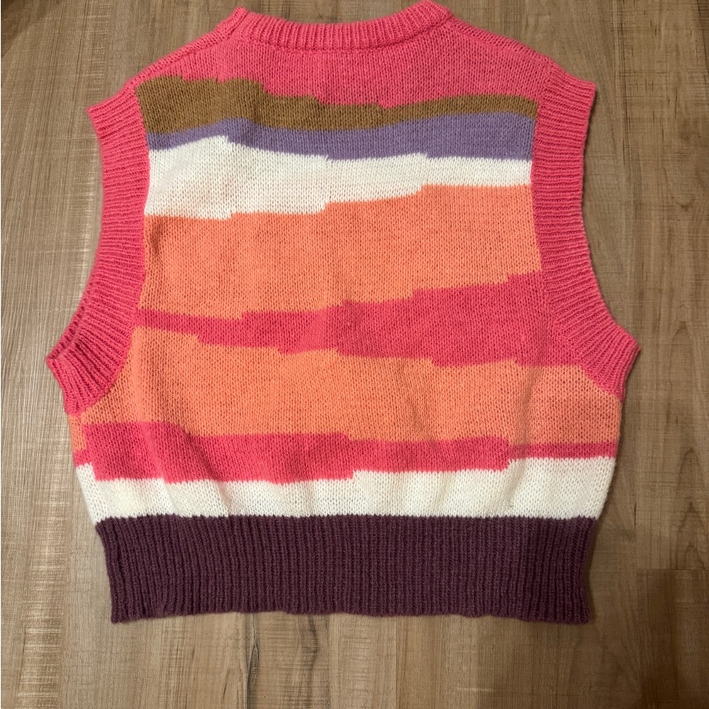 Colorful Striped Knit Vest